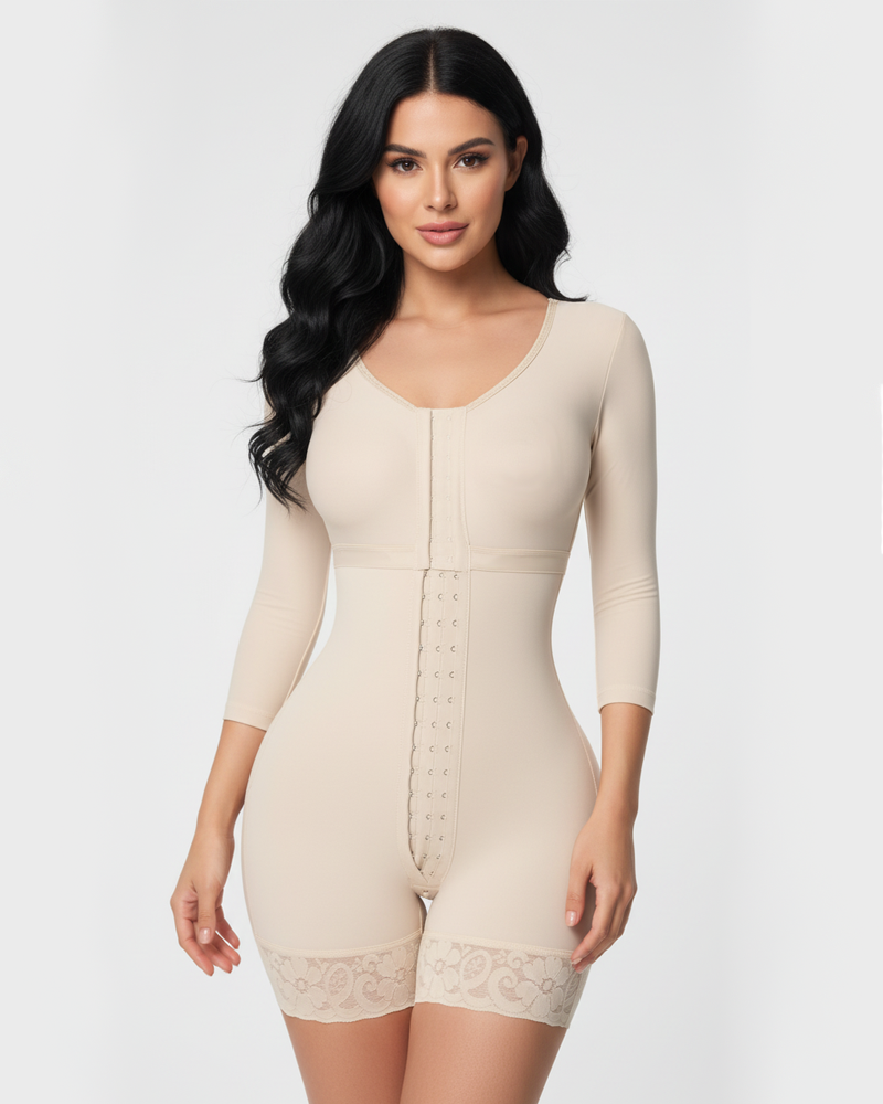 Colombian Long Sleeve Mid-Length Lace Body Shaper（Pre-Sale）