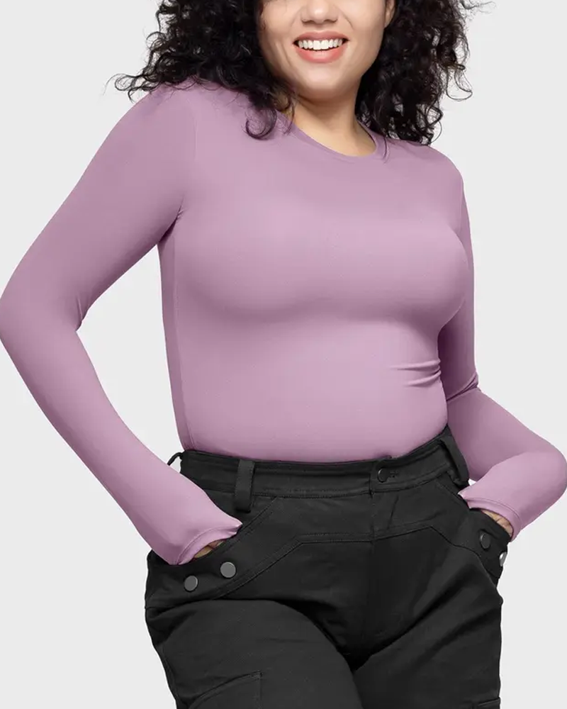 Basic Soft Comfort Crew Neck Slim Fit Long Sleeve Top