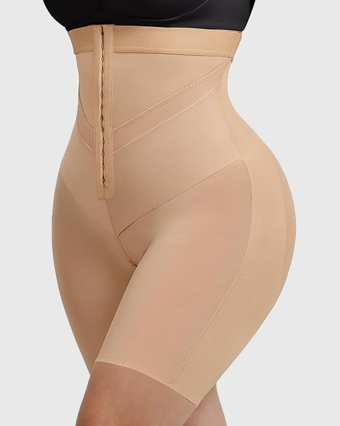 High Waist High Compression Tummy Control Butt Lifting Faja Shorts（Pre-Sale）